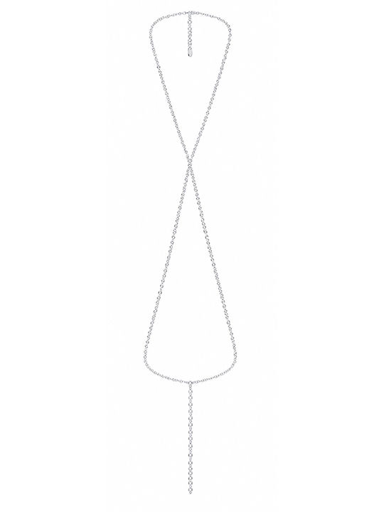 Theodora's Jewellery Kette Körper Spirale aus Rostfreiem Stahl JT-AM081 Silber