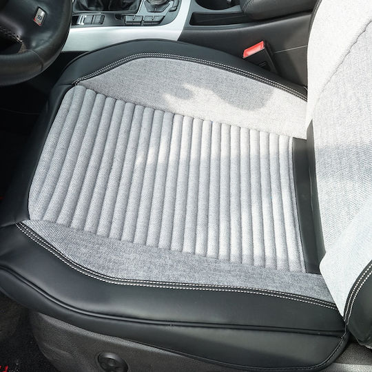 Set Premium De Huse Scaune Auto Blaze Prime Model Sportiv Design Universal Ergonomic Piele Ecologică Inserții Textile Culoare Negru Gri
