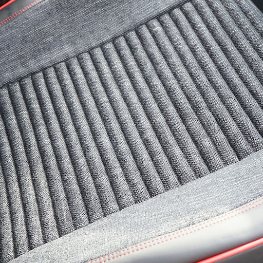 Set Premium De Huse Scaune Auto Blaze Torque Model Sporty Design Universal Ergonomic Piele Sintetica Inserții Textile Negre Roșii