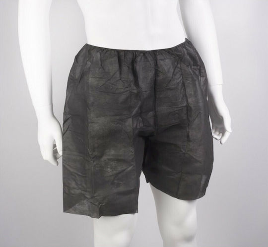 Bournas Medicals Wegwerfunterwäsche Herren-Non-Woven-Boxershorts Schwarze 1 Stück 121.007.M.BL