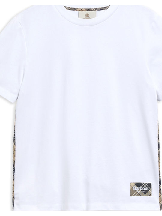 Damen T-shirt Geprüft Weiß-Beige-Blau