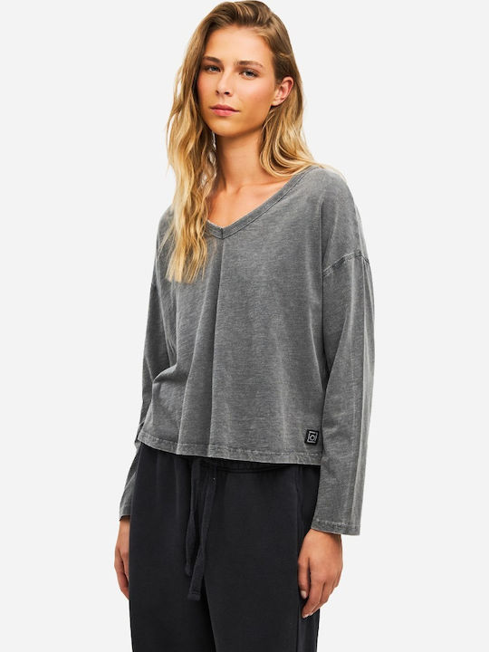 Bluza Damă Bumbac Vintage Gri