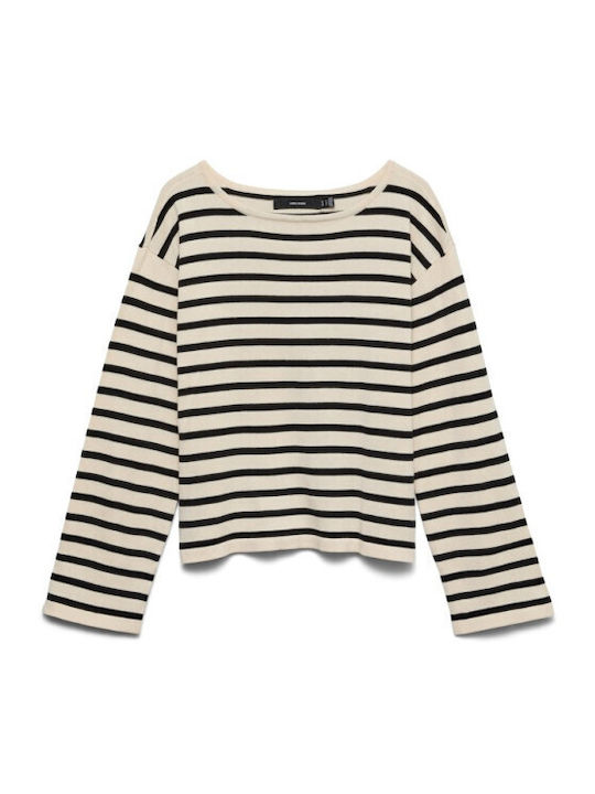 Damen Pullover Gestreift Schwarz