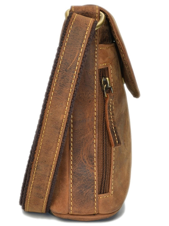 Leder Damen Schultertasche Braun