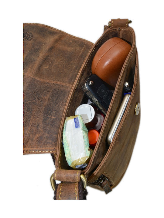 Leder Damen Schultertasche Braun