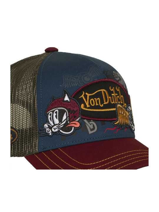 Von Dutch Unisex Pălărie Trucker Albastru Bordeaux Vd 1 Ct Patches 20-blue Bordeaux