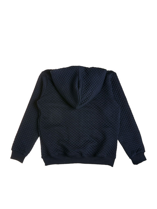 Kinder-Sweatshirt Strickjacke mit Kapuze Marineblau