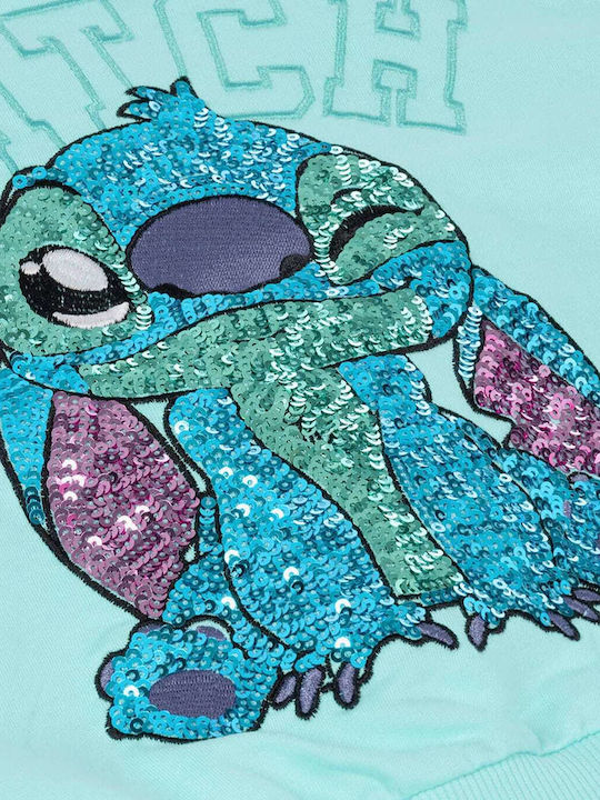 Kinder-Sweatshirt Strickjacke mit Kapuze Türkis Zip-up