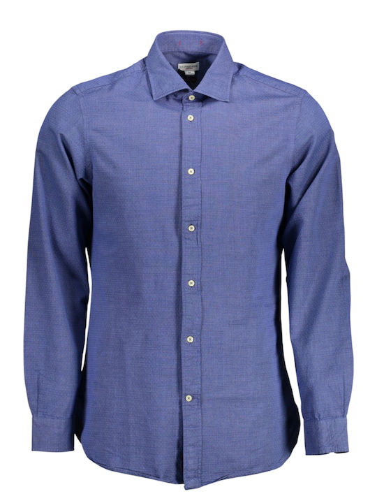 Langärmeliges Hemd in schmaler Passform Blau