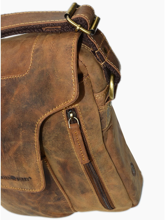 Leder Damen Schultertasche Braun