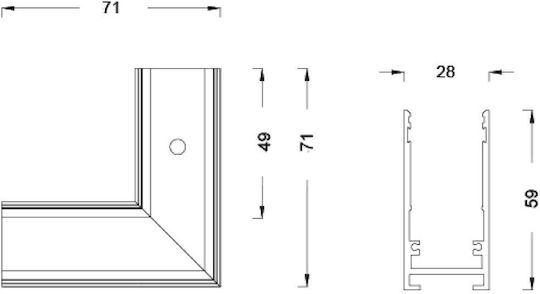 L Corner Magnetisches Mini-Oberflächen-Beleuchtungszubehör Sandy Weiß 1 Stück