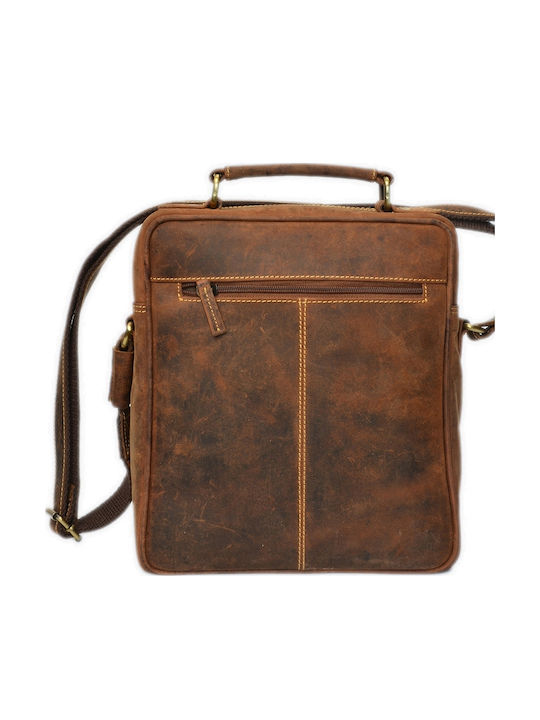 Geantă Bărbătească de Umăr / Tip Crossbody din Piele Maro