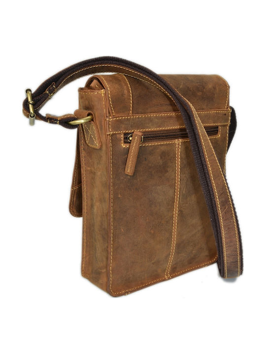Geantă bărbătească de umăr / crossbody din piele maro