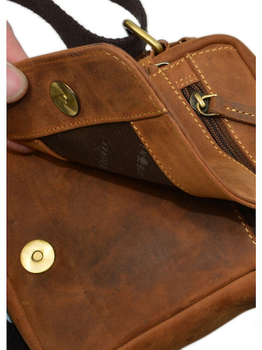 Geantă bărbătească din piele de umăr / tip crossbody bej