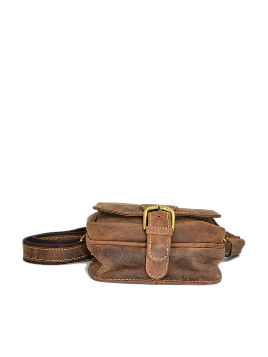 Geantă bărbătească de umăr / tip crossbody din piele maro