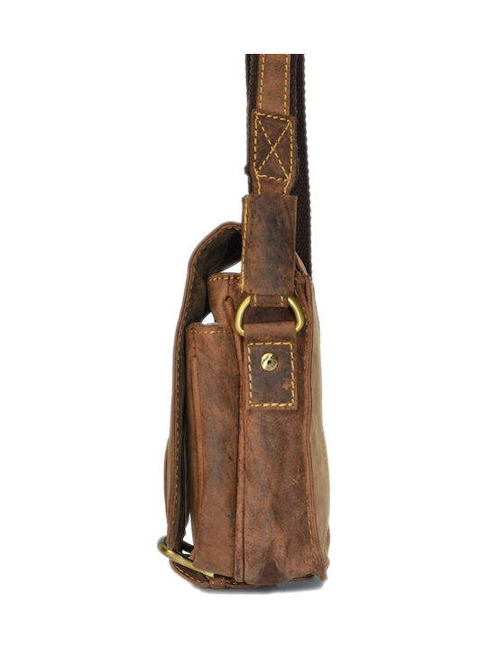 Geantă bărbătească de umăr / tip crossbody din piele maro