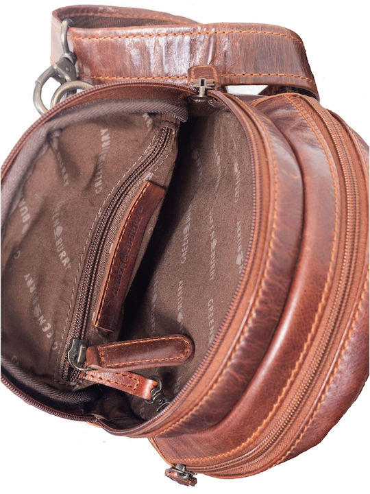 Geantă bărbătească din piele de umăr / tip crossbody Bej