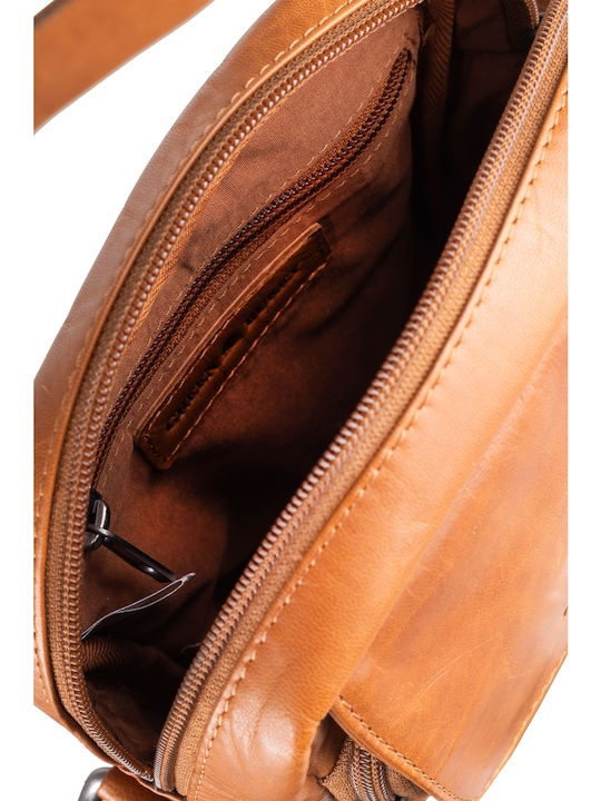 Geantă bărbătească de umăr / crossbody din piele Bej