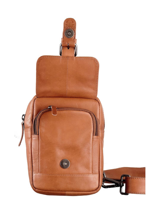 Geantă bărbătească de umăr / crossbody din piele Bej