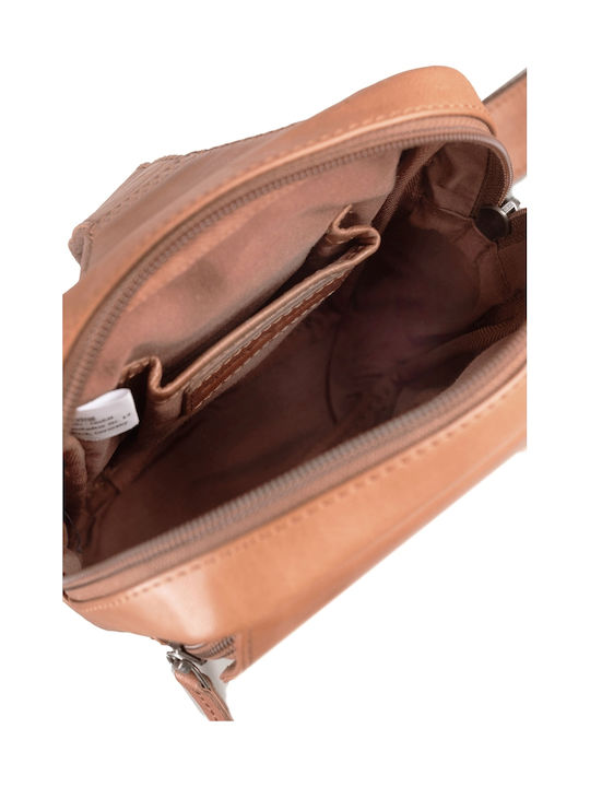 Geantă bărbătească de umăr / crossbody din piele Bej
