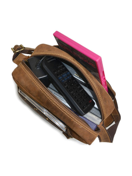 Geantă bărbătească de umăr / tip crossbody din piele maro
