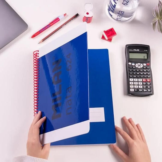 Milan Spiral Ruled Notebook A4 80 Paper Sheets Blue