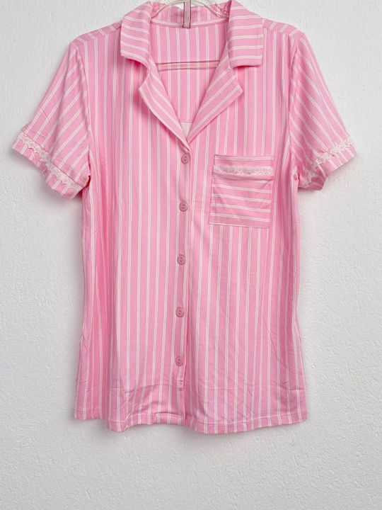 Fuanna Sommerliches Damen-Schlafanzug-Set Rosa