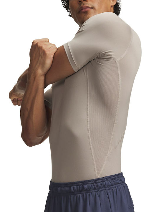 Under Armour Heatgear Comp Männer Thermounterwäsche Kurzarm T-Shirt Braun