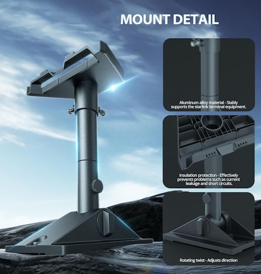 Starlink Gen 3 & V4 Aluminum Adjustable Multi-Angle Support Base Pipe Adapter 29-8785