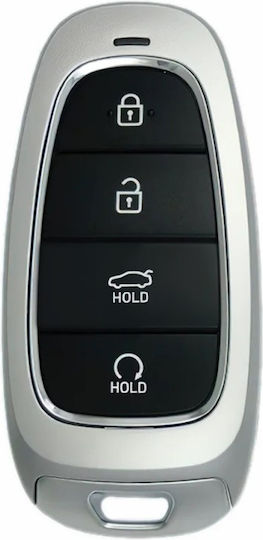 Husă Cheie Auto Smart Telecomandă Compatibil Hyundai Tucson Santa Fe 4 Butoane Gri Negru