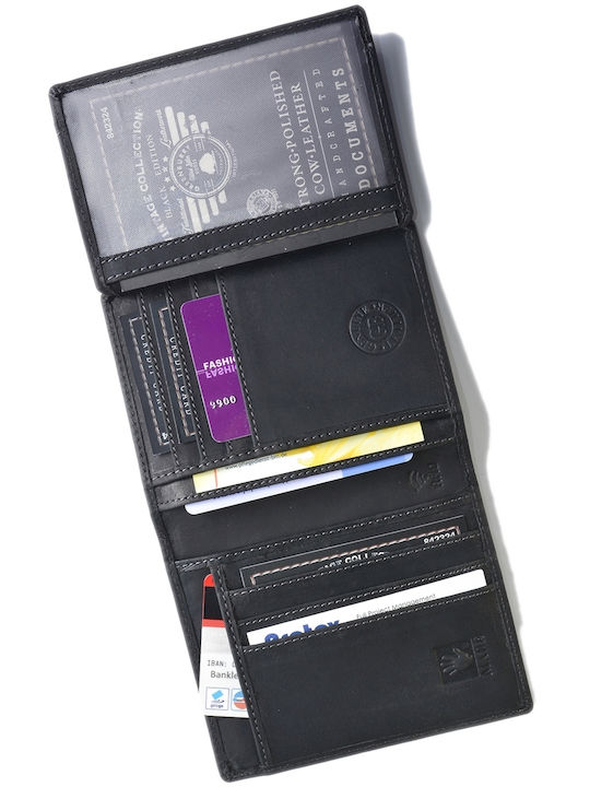 Portofel bărbătesc din piele cu RFID Negru