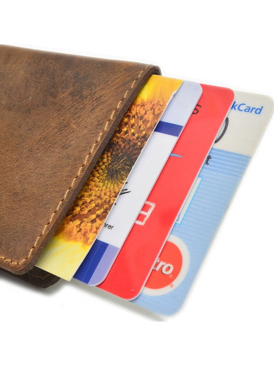 Portofel bărbătesc de Piele pentru Carduri cu RFID Maro