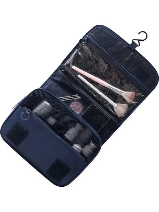 Abyz Neseser Cosmetic De Călătorie Pliabil Cu Cârlig Impermeabil Cu Compartimente Multiple Albastru 24x19cm