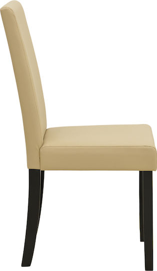 Zeben Dining Chairs with Artificial Leather Upholstery Ecru 2 pcs 43.5x55.5x93.5cm