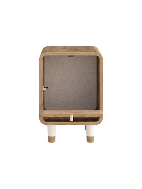 Doro Wooden Beige Bedside Table 35.3x34x51cm