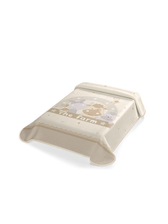 Belpla Spanish Cot Velvet Beige Baby Blanket 110x140cm