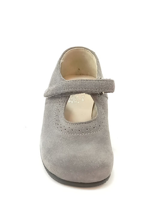 Kinder Pumps & Ballerinas mit Bügel- und Schleifenverschluss Leder Grau
