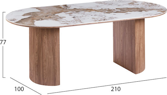 Marblex Dining Room Set with 6 Chairs 210x100cm Marblex Dining Room Set with 6 Chairs 210x100cm