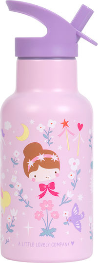 A Little Lovely Company Ανοξείδωτο Παιδικό Σετ Φαγητού 0.35lt Princesses + μπουκάλι νερού