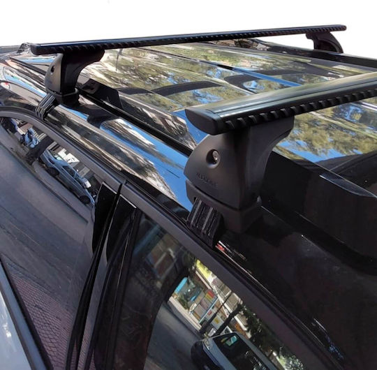 Nordrive Aluminum Car Roof Bars Silenzio for Citroen C3 Aircross 2014 Set with Roof Rack Legs Black