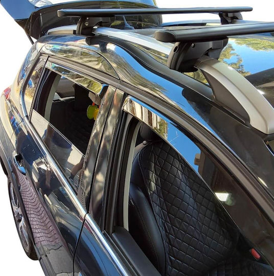 Menabo Aluminum Car Roof Bars Fender for Peugeot 2008 2013>2019 Set with Roof Rack Legs and Lock Black MP.P2008.17