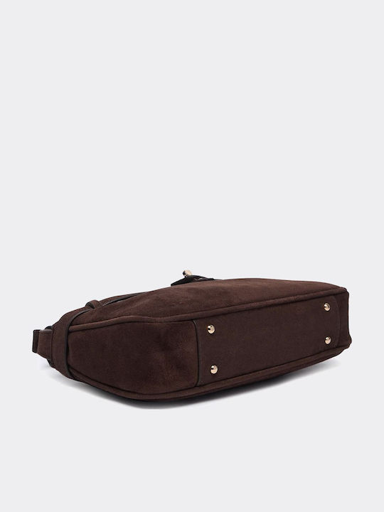 Damen Schultertasche Wildleder Braune