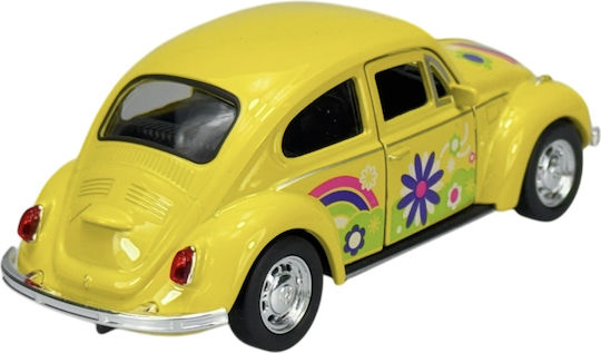 Welly VW Volkswagen Beetle Жълт Покрив Цветя 1:34 42343