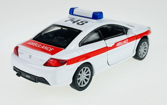 Welly Peugeot 407 Coupe Notfall Statische Modelle Mit Klebstoff und Farben Weiß Maßstab 1:34 42368