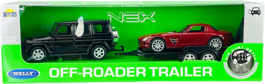 Welly 2 Bucăți Mercedes G-Class + Mercedes-Benz SLS AMG Scara 1:34