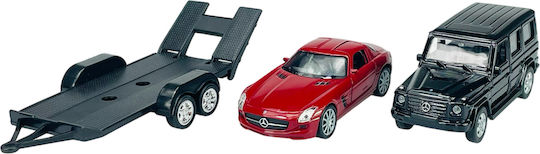 Welly 2 Bucăți Mercedes G-Class + Mercedes-Benz SLS AMG Scara 1:34