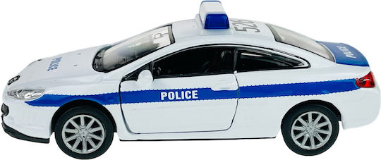 Welly Peugeot 407 Coupe Polizei Statische Modelle Weiß Maßstab 1:34
