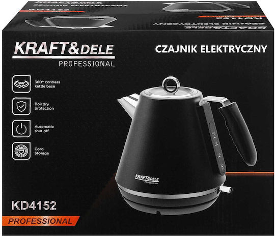 Kraft & Dele Βραστήρας 1.7lt 2200W Μαύρος