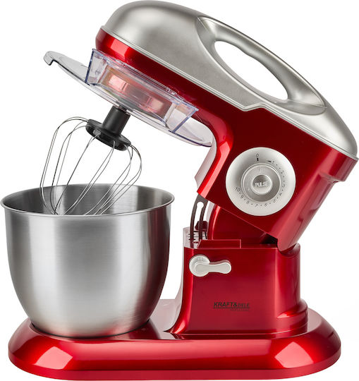 Kraft & Dele Küchenmaschine 3000W mit Rostfreiem Schüssel 6,5lt Rote