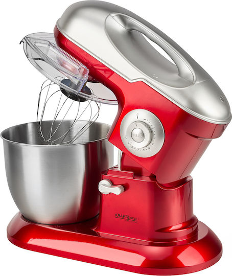 Kraft & Dele Küchenmaschine 3000W mit Rostfreiem Schüssel 6,5lt Rote